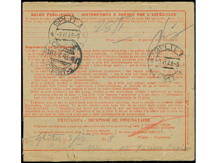 1949, Labour Day 100 l. “1 MAL 1948 V STO” and Yugoslavia Issue for Istrian 1,50 l. on0,50 din. tied by cds. “KOPER CAPODISTR