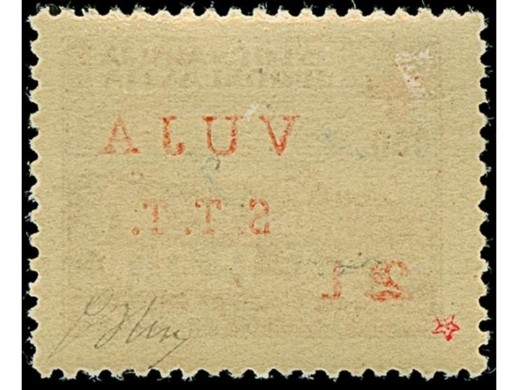 1948, 2 L. on 0,50 din. with red overprint, mint never hinged, very fine, a very scarce stamp with only 100 printed, signed