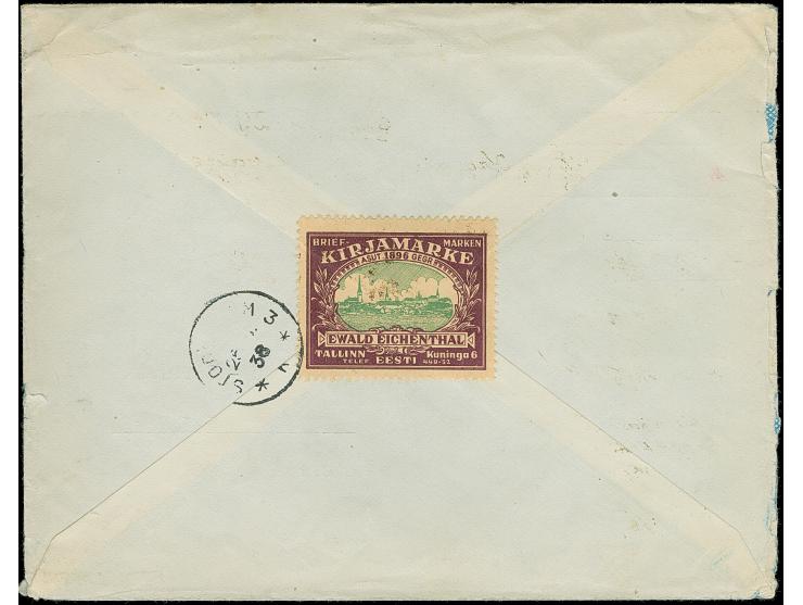 1939, Port of Tallinn 2 kopeks, with additional franking tied by cds. "TALLINN 24 VII 38" to registered cash-on-delivery cove