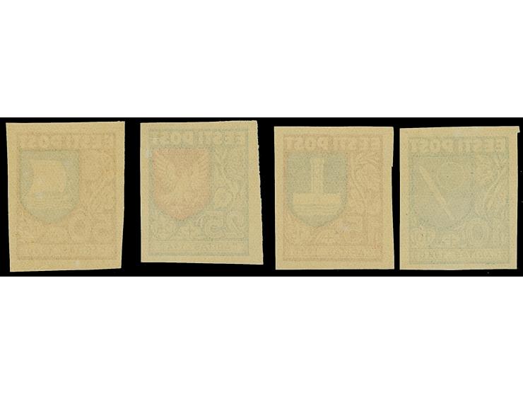 1940, Caritas 10-50 senti, imperforated proofs, mint never hinged, very fine