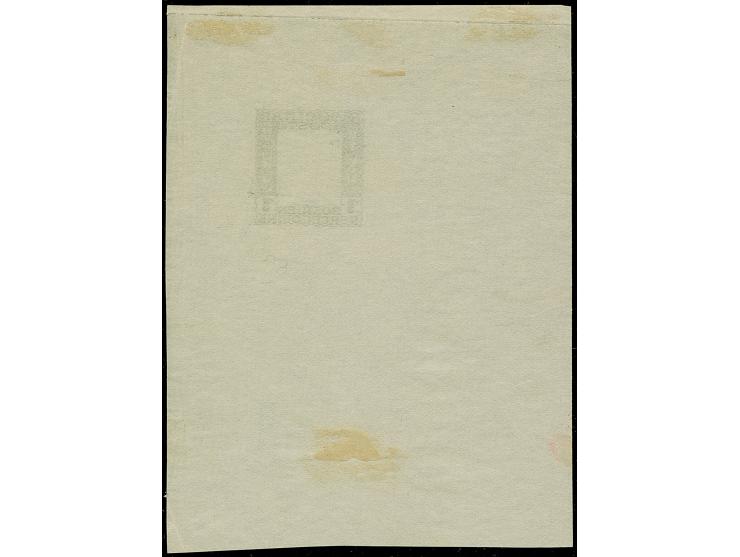 1912, Kaiser Franz Joseph I. 1 (H.) schwarz, Einzelabzug im Blockformat auf ungummiertem Papier, Druck nur des Rahmens und se