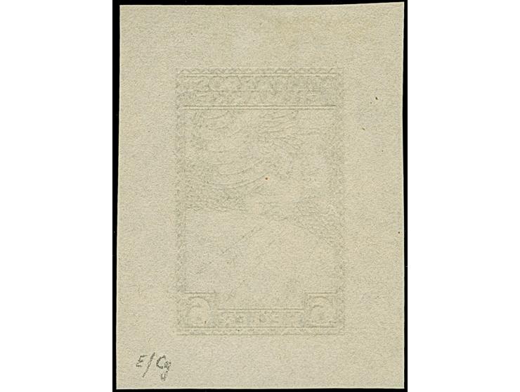 1916, Eilmarken für Drucksachen 6 H. schwarz, ungezähnter Probedruck im kleineren Blockformat auf dünnem Papier ohne Gummieru