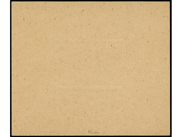 1915, King Peter &amp; Military Staff without value, imperforated single die proof in black, on white, ungummed paper (90x75m