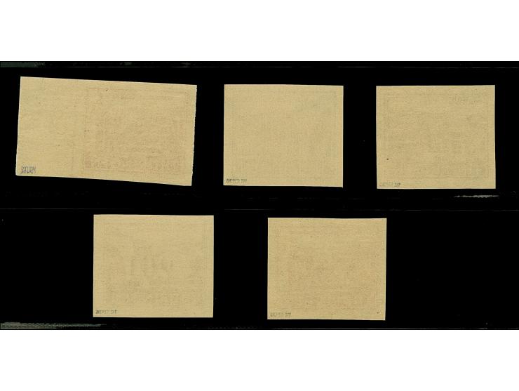 Sonderdrucke 10-24 Pfg. auf weißem Papier mit Vollgummi, dabei 12 Pfg. In 2 verschiedenen Nuancen, postfrisch, signiert Herbs