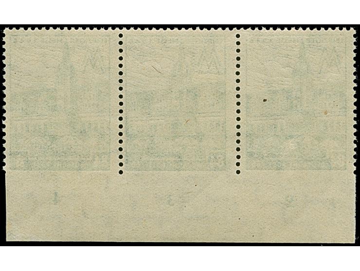 84 Pfg. im waagerechten Unterrand-3er-Streifen, unten ungezähnt, postfrisch, unsigniert