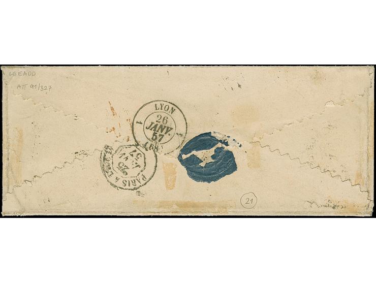 18 Kr. gelborange in leuchtend frischer Farbe, voll- bis meist breitrandig, mit klar aufgesetztem oMR "356" und nebengesetzte