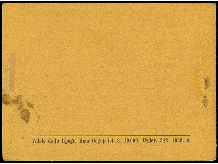 1938, 20th Anniversary of the Republic, booklet with 10 stamps at 10 santimi, taken apart without metal clip, unused, rare, s