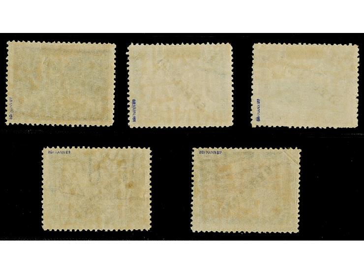 1925, Tercentenary of Liepaja 6-50 s., complete set, each with handstamp “SPECIMEN”; unused, few minor imperfections, signed 