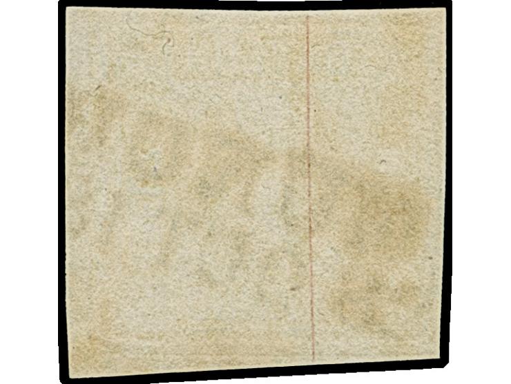 1862, 1 Kr. gelb, Type II, farbfrisch und allseits breit- bis überrandig mit kleinem Bogenrand rechts, sauber mit schwarzem L