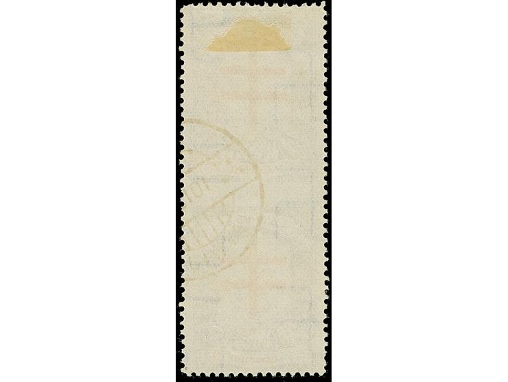 1930, Anti-Tuberculosis 1+2 santimi violett/red, vertical pair, imperforated horizontally, used, a scarce variety, especially