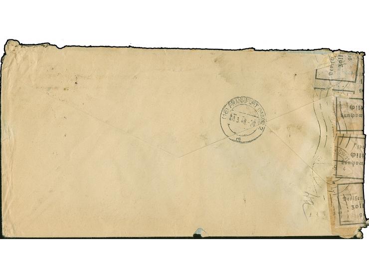 1948, Schwarzaufdruck 3 M. und 40 Pfg. mit Stempel “BERLIN N20 19.3.49” als portogerechte Frankatur auf langformatigem IAS-Lu