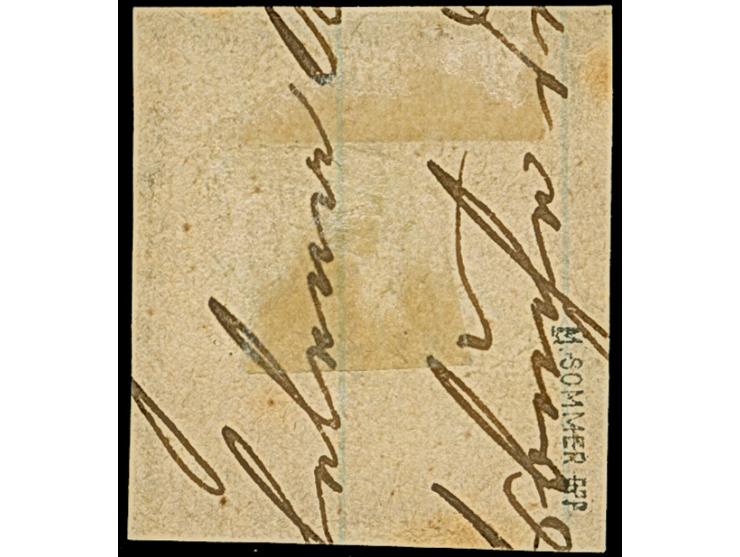 2 Kr. orange mit Plattenfehler “Kerbe im Innenkreis unter P in POST” (Feld 114), mit EKr. “ADELSHEIM 6.SEP.” auf Briefstück. 