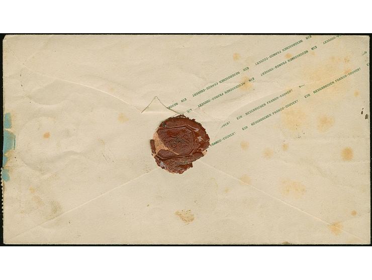 3 Ngr. braun und 2 Einzelwerte 1 Ngr. lebhaftlilarot, mit sauber aufgesetzter Nr. "68" als Zufrankatur auf Ganzsachenumschlag