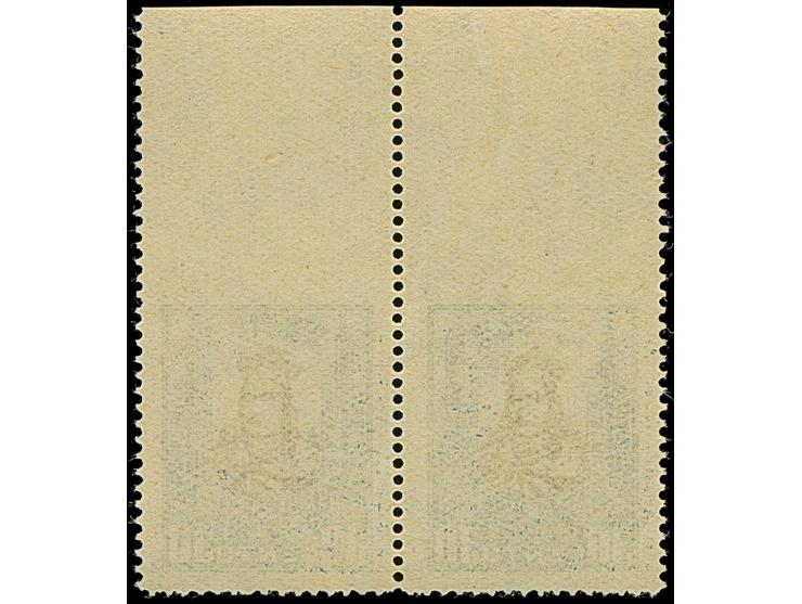 1930 Grand Duke Vytautas 30 centu, horizontal pair with upper sheet margin, imperforated at top, mint never hinged with hinge