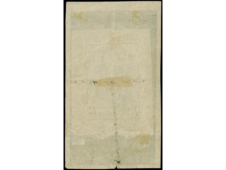 1920, Coat of arms 25 fen, large-format essay (56x127mm) printed in mirror image, presumably based on a line drawing, the val