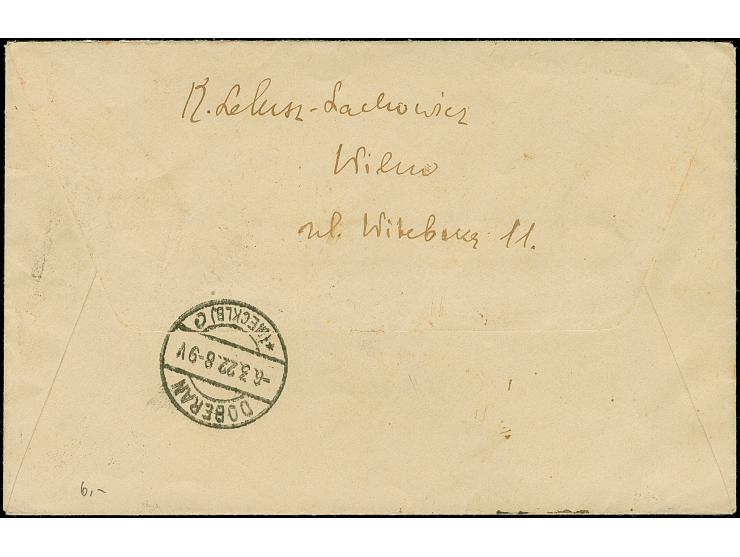 1922, Opening of the state parliament Sejm 25 marka, perforated and imperforated, tied by cds. “WILNO 1.III.22” to insured le