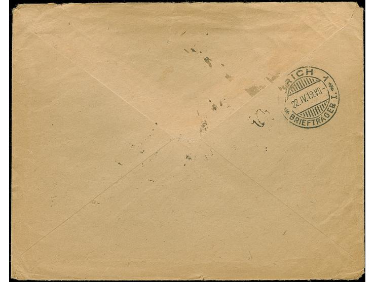 1919, Second Kaunas Issue 30 and 60 skatiku, tied by cds. "KAUNAS 14.IV.19" to registered and censored cover, with pre-printe