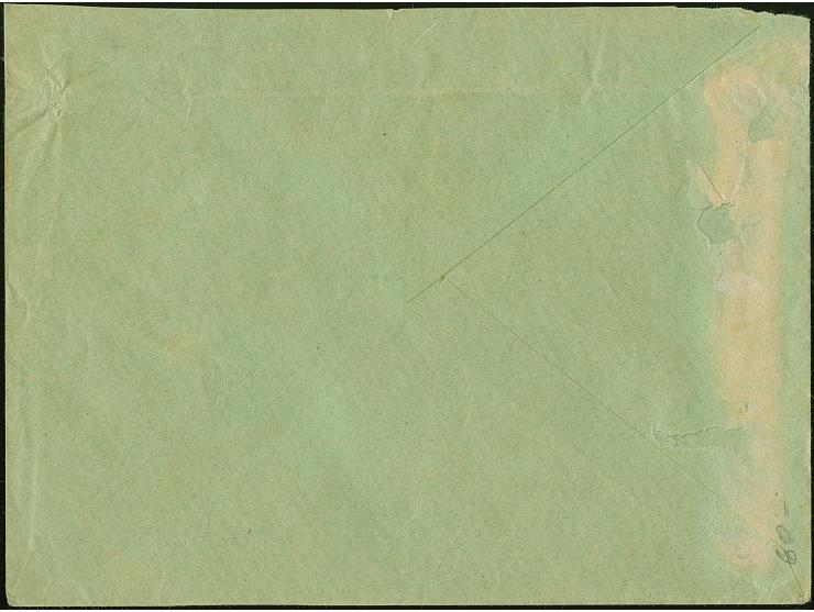 1926, War invalids +10 on 20 centu sepia and Orphans +2 on 5 centu green, tied by cds. “PANEVEZYS 1-VIII.1927” to cover with 