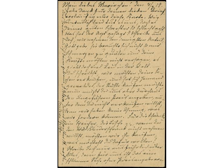 SAKIAI: 1919, First Berlin Issue 30 skatiku orange on blue-gray, with straight-line “SAKIAI” and handwritten date "10/III (19