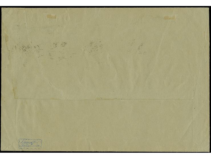 1923, Schlangenaufdruck 50 Mrd. M. im senkrechten Dreierstreifen und einer vor dem Aufkleben stark fehlerhaften Einzelmarke j