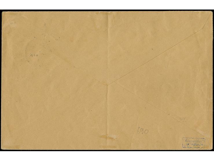 5 Mrd. auf 2 Mio. M. dunkelgraupurpur im waagerechten Viererstreifen mit Stempel “WIESBADEN 27.11.23” als tarifgerechte Mehrf