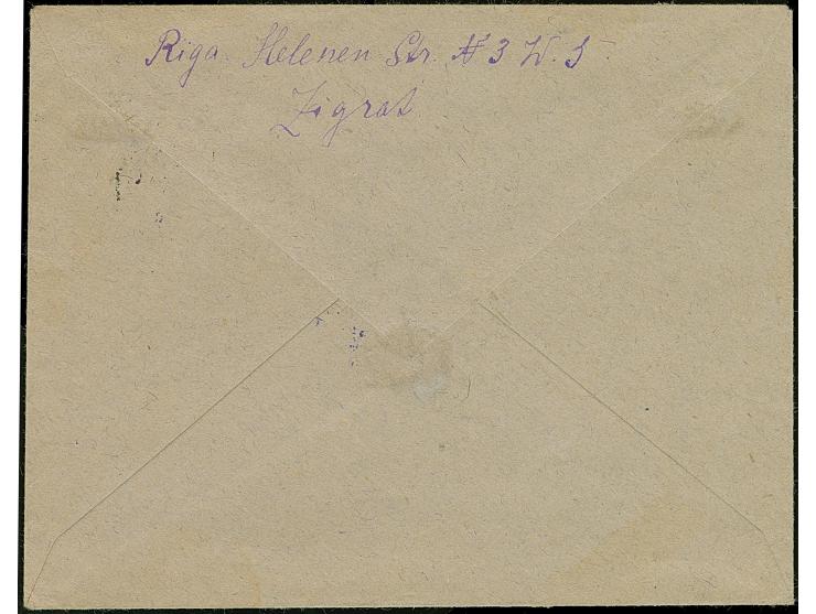 Germania 15 Pfennig, mit Stempel "RIGA 14.1.18" auf Brief an die Friedenssektion No. 2 beim Rat der Schützendeputierten mit d
