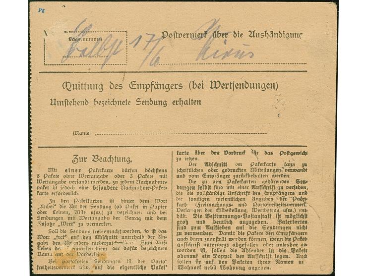 1920, Hüttenwerke 40 Pfennig grünoliv, senkrechtes Paar sowie senkrechter Dreierstreifen, sauber mit Stempel “DIRSCHEL 14.6.2