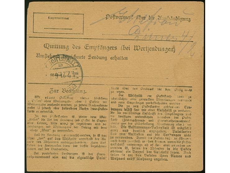 1920, Hüttenwerke 2 Mark braun, senkrechtes Paar, mit großem Korkstempel “* H . S * ” sowie Stempel “PITSCHEN -1.2.21” auf Pa