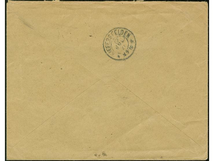 1921, Industrielandschaft 10 Fenigow geschnitten als nicht anerkannte Zufrankatur mit Stempel “CZIASNAU 11 7” auf Brief nach 
