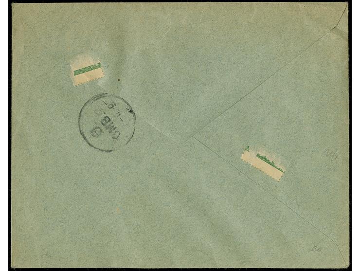 1890, Krone/Adler 5 Pfg. opalgrün mit dänischem Schiffspost-Stempel “KORSOR-KIEL DPSK-POSTKT. No.2 7/5 (97)” nach Kopenhagen 