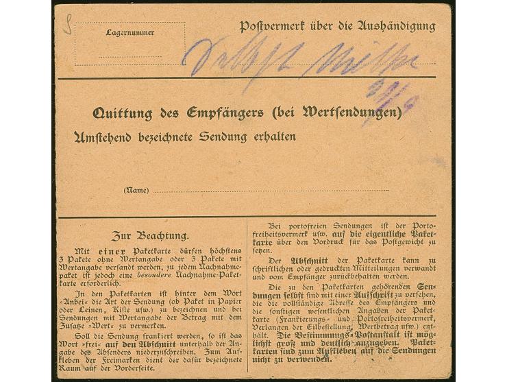 1. Mailänder Ausgabe 75 Pfennig im waagerechten Paar zusammen mit Mitläufer Germania 50 Pfennig mit Korke- bzw. Aufgabestempe