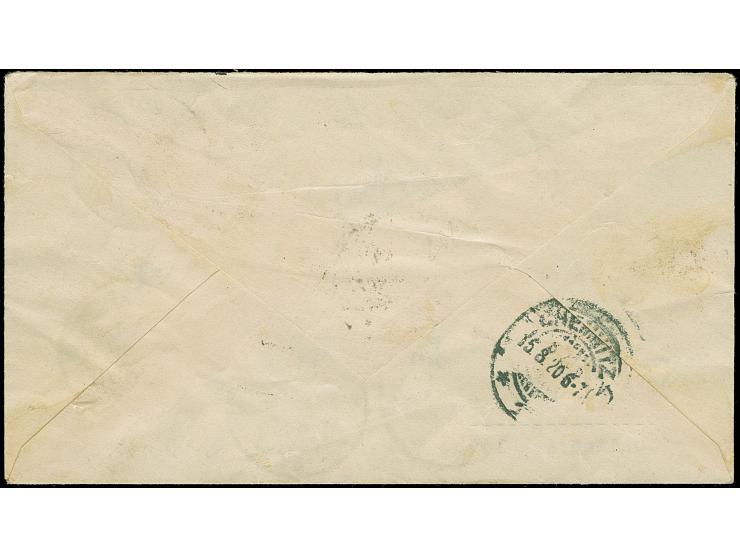 1920, Aufdruckausgabe Germania 20 Pfennig mit kopfstehendem Aufdruck von den Feldern 36 bzw. 26, zusammen mit zwei Einzelwert