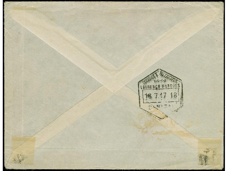 1917, “PROVINCIA DE MOCAMBINQUE REPARTICA DE INFORMACOES QUARTEL GENERAL” roter Ovalstempel auf Kriegsgefangenen-Brief mit ro