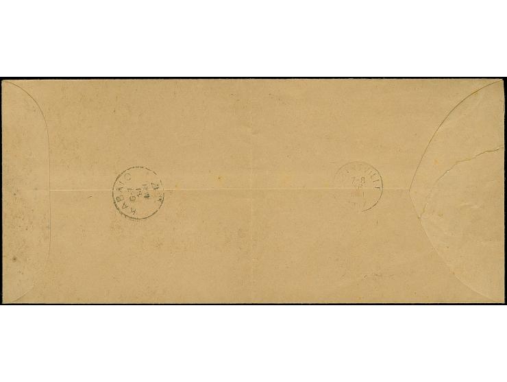 1917, “KIGOMA 15.MY.17” blauer Stempel klar auf langformatigem Vordruck-Dienstbrief “EAST-AFRICAIN ALLEMAND OCCUPATION BELGE”