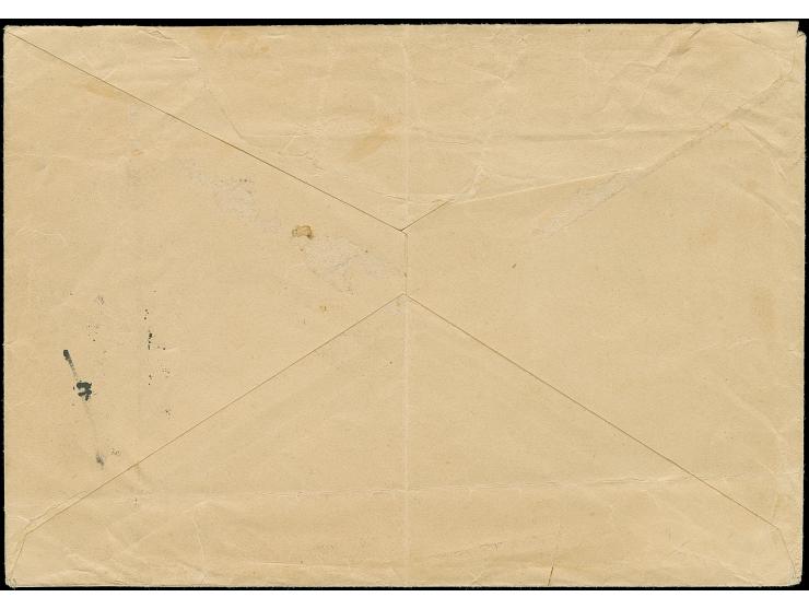 1916, “Rp H. Frei lt. Einn. Nachw. in Daressalam” violetter L4 recht klar mit handschriftlich geändertem Portovermerk von “7½