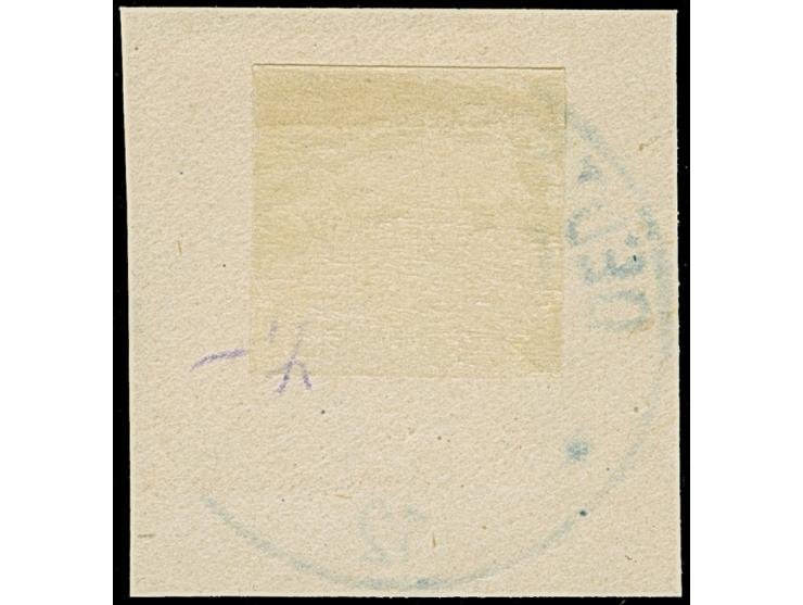 “DSP BOMBAY-LINIE *a 1.3.12” (D. König) klar auf Kaiseryacht 15 H. mit Wasserzeichen auf Briefstück in einwandfreier Erhaltun