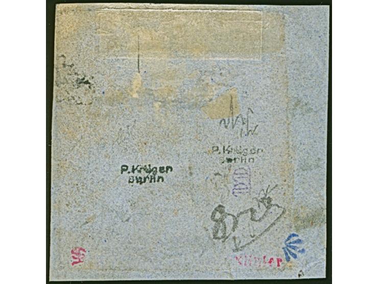 ½ Sch. schwarz, farbfrisch und allseits breitrandig geschnitten, seitlich mit vollen Zwischenlinien, mit sauber aufgesetztem 