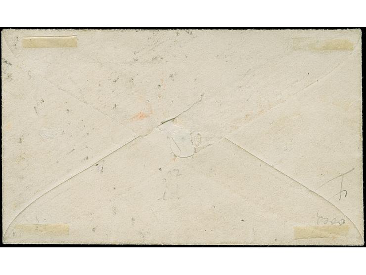 ½ Sch. schwarz im waagerechten Paar, farbfrisch, der Oberrand außerhalb des Markenbildes ergänzt, sonst voll- bis breitrandig