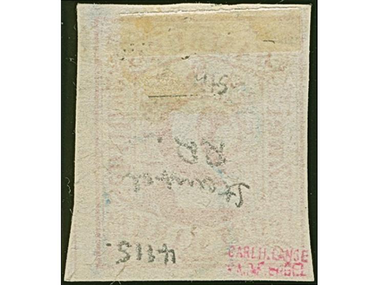 2 Sch. rot, voll-bist breitrandig, entwertet durch blauen EKr. “RITZEBÜTTEL”. Mit dem Ort Stempel als Entwertung ist bisher k