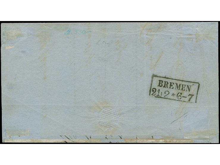 1 Sch. braun und 2 Sch. rot , beide farbfrisch und voll- bis meist breitrandig, mit sauber aufgesetztem Strichstempel und neb