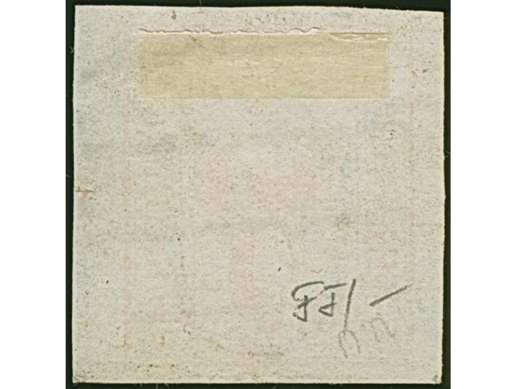 7 Sch. orange, farbfrisch und breitrandig, rechts mit schmalem Bogenrand mit Reihenzähler “7”, sauber entwertet durch Strichs