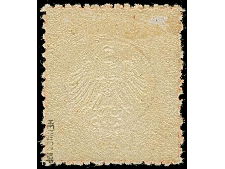 ½ Gr. orangerot, farbfrisch, sehr gut und erhaben geprägt und in sehr guter, durchstichartiger rauer Zähnung, ungebraucht und