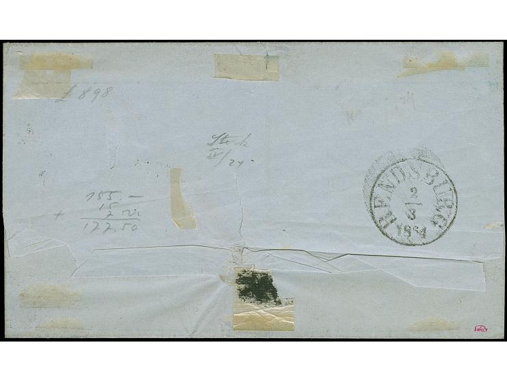 1¼ Sch. malvenfarben (Type 12), farbfrisch und allseits breitrandig, mit Nr. “2” und nebengesetztem aptierten dänischen EKr.“