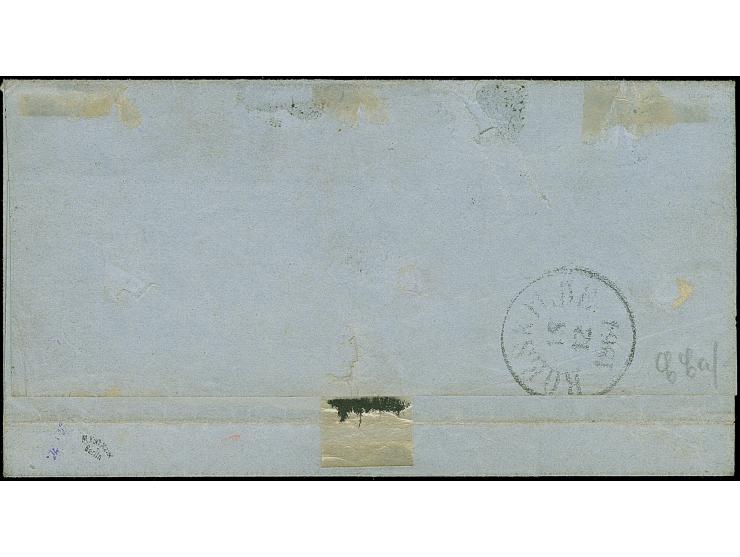 2½ Sch. grün, allseits breitrandig, mit sauber aufgesetzter Nr. “2” und nebengesetztem EKr. “St.PA. HAMBURG 16 12” auf Briefh