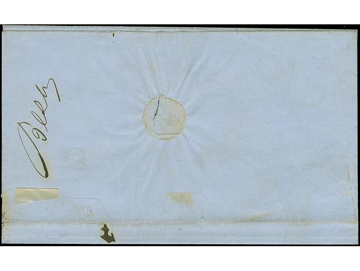 2½ Sch. grün, allseits breitrandig, mit sauber aufgesetzter Nr. “2” und nebengesetztem EKr. “St.PA. HAMBURG 16 7” auf Briefhü