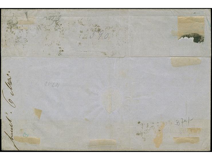 4 Sch. grün in Mischfrankatur mit Prägedruckausgabe 1½ Sch. karmin, je farbfrisch und gut gezähnt bzw. durchstochen, mit jewe