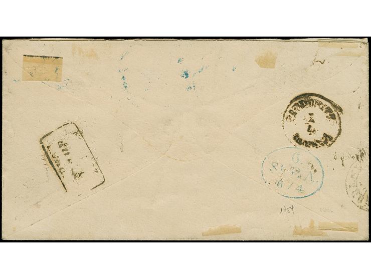 1 Sch. braun im waagerechten 4er-Streifen, farbfrisch und gut gezähnt, mit sauberaufgesetztem Strichstempel und nebengesetzte