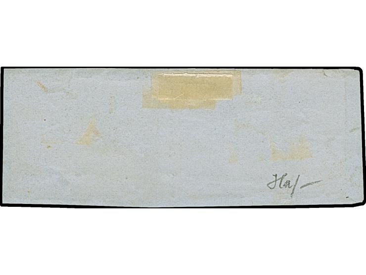 1⁄2 Sch. schwarz und 1 Sch. braun, Einzelwerte vom rechten bzw linken Bogenrand mit Reihenzählern “5” bzw “10”, mit sauber au