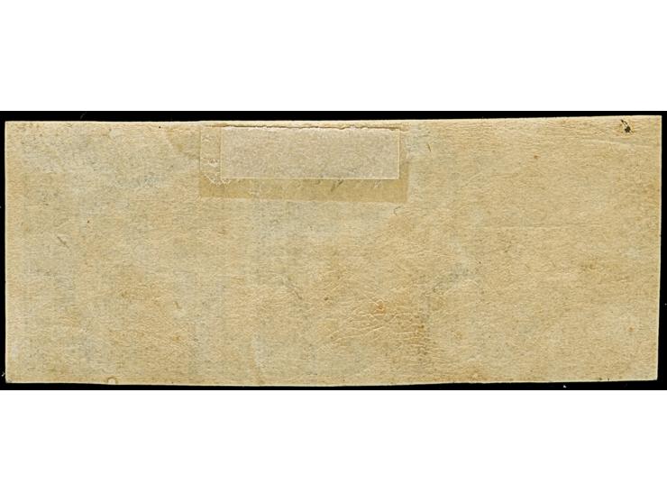 1¼ Sch. graupurpur, ungezähntes waagerechtes Paar, allseits breitrandig, links mit breitem Bogenrand mit Reihenzähler “5”, un