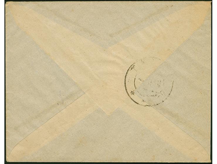 WESENBERG / RAKWERE: “12-4-19” handwriten date on horizontal pair Flower 35 penni, on registered cover to Tartu with arrival 